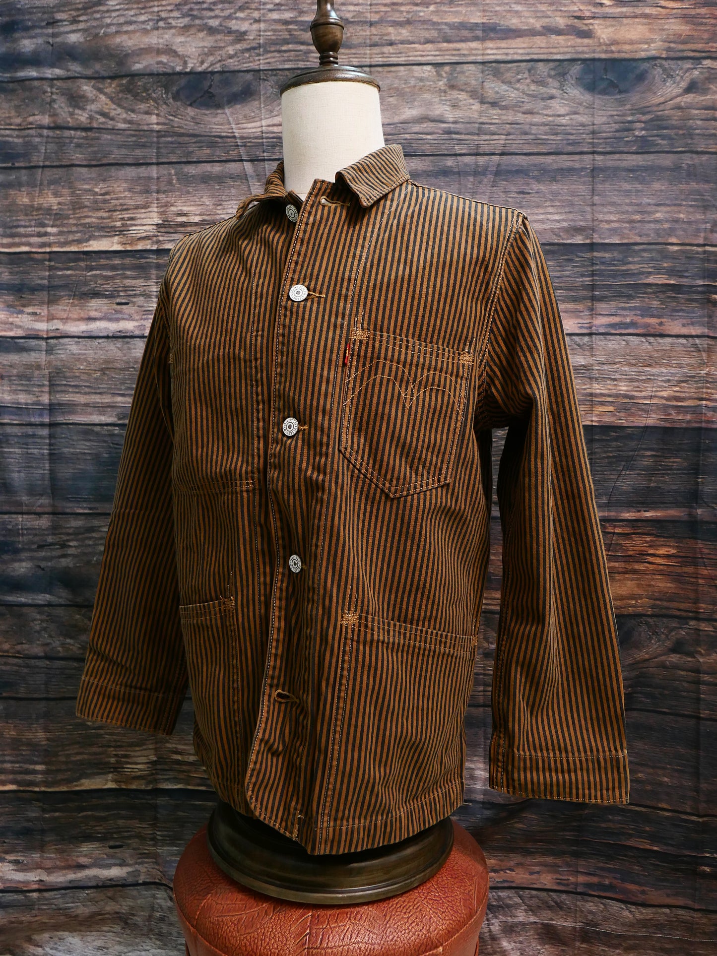 Levi’s Red Engineer coat toffee stripe S碼