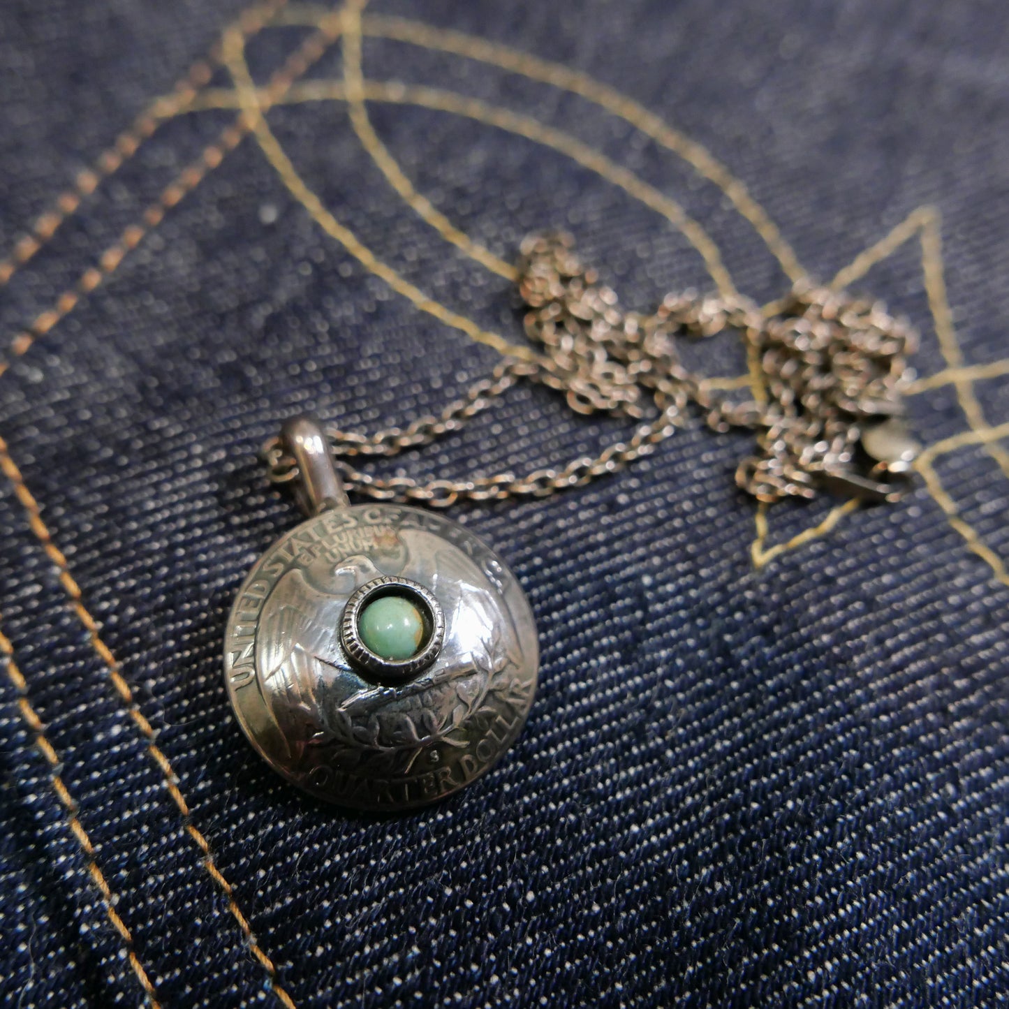 North works 松石美國摩根銀幣項鏈