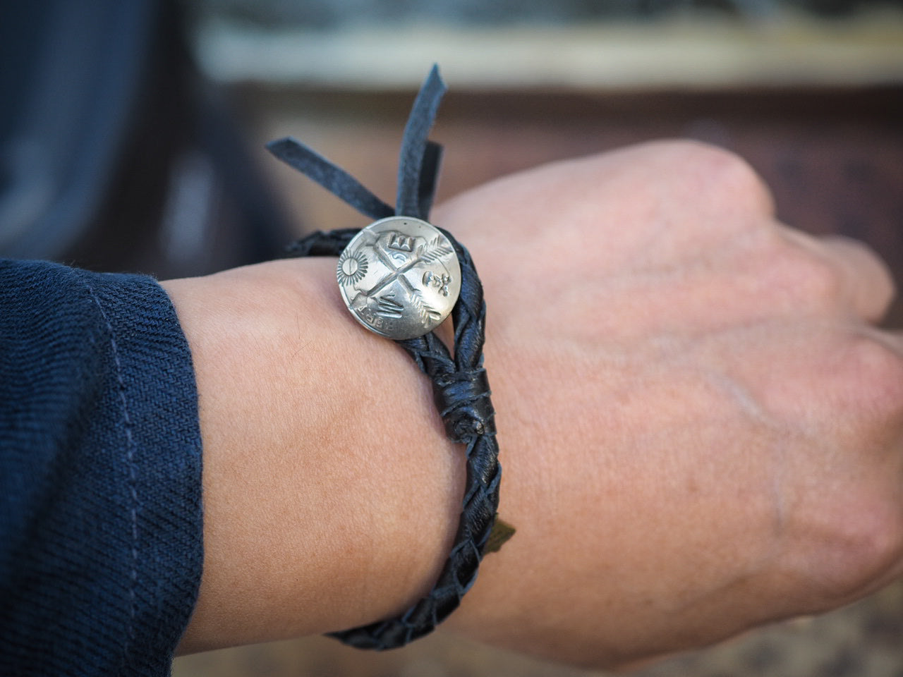 Amp Japan Concho Leather Bracelet