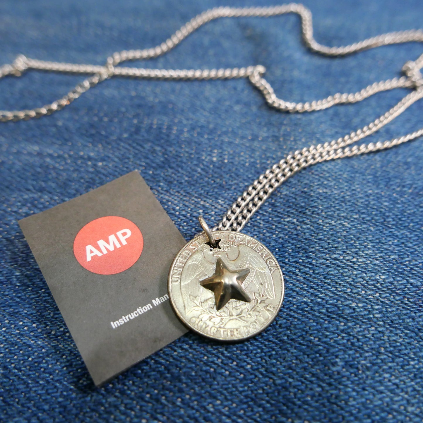 Amp Japan 銀幣Bump out star項鏈