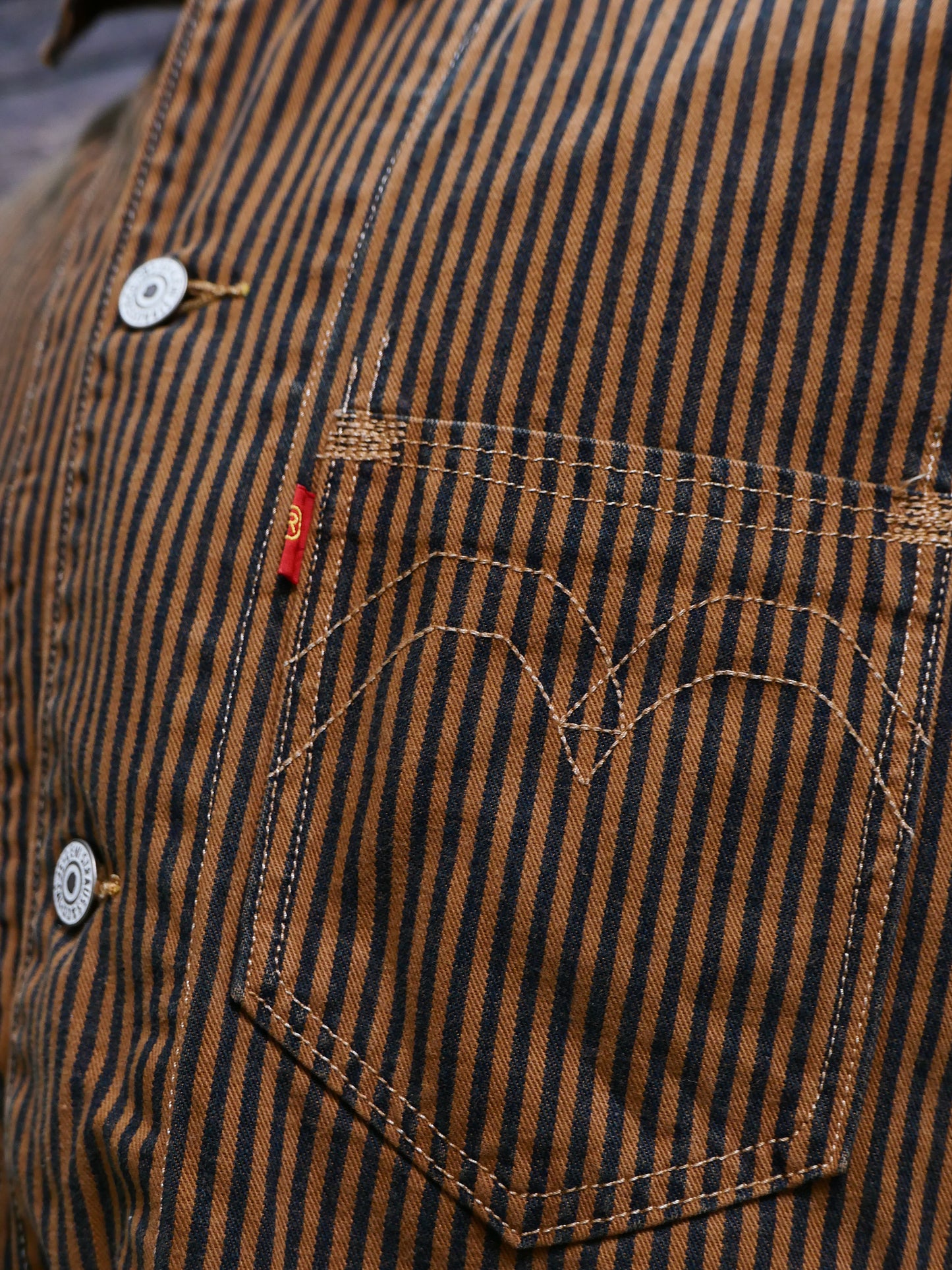 Levi’s Red Engineer coat toffee stripe S碼